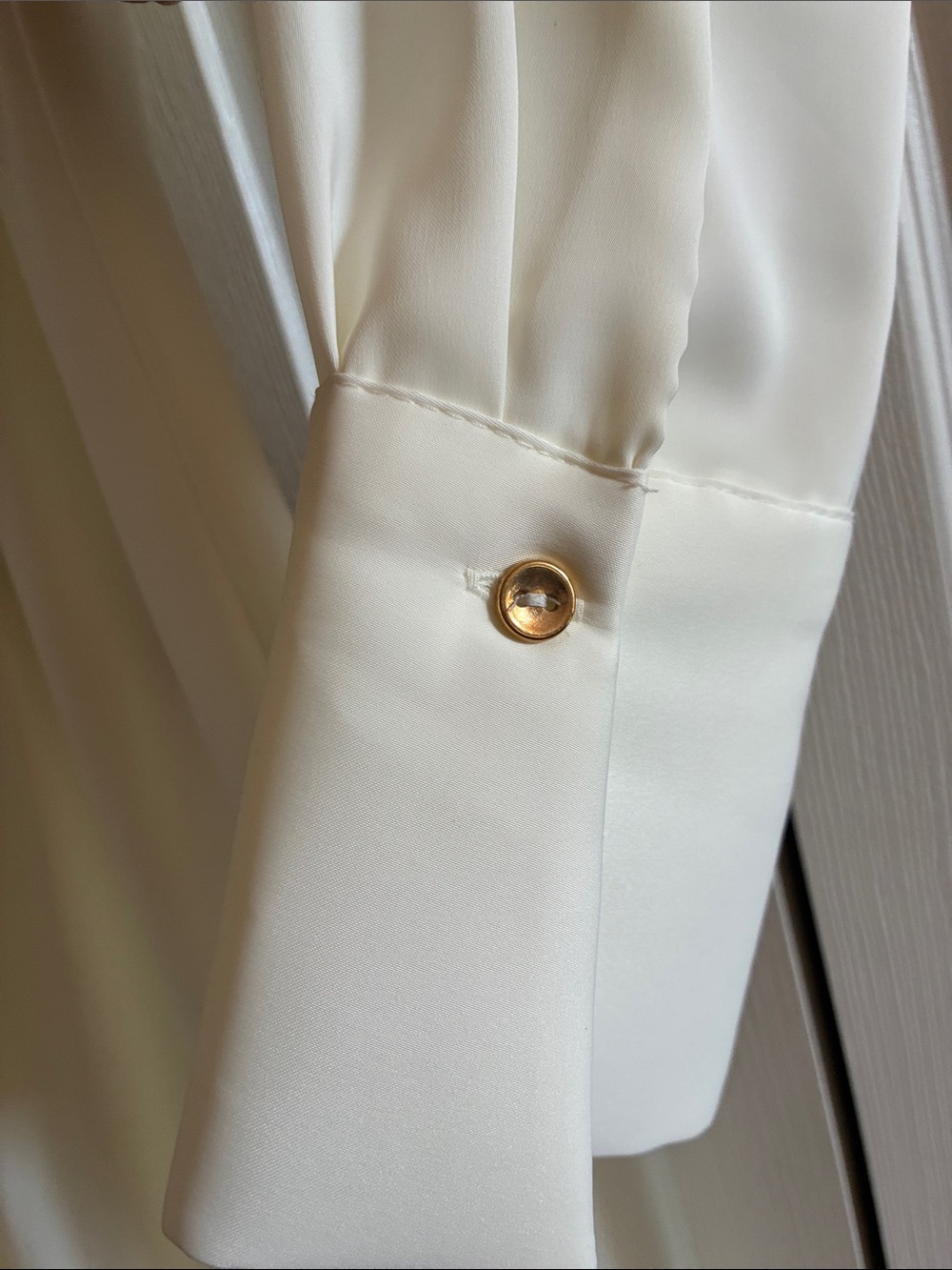 Zara Ivory Long Sleeve Midi Dress with Brown Belt - Picture 5 of 8
